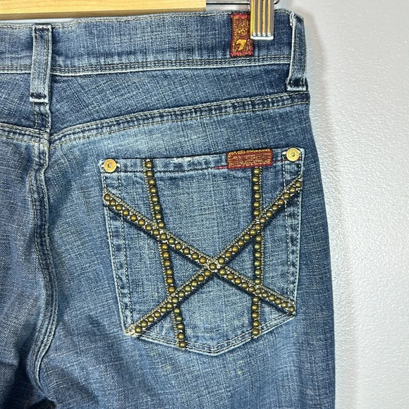 7 For All Mankind Mia Studded Boot Cut Jeans Size 27 - Picture 3 of 7